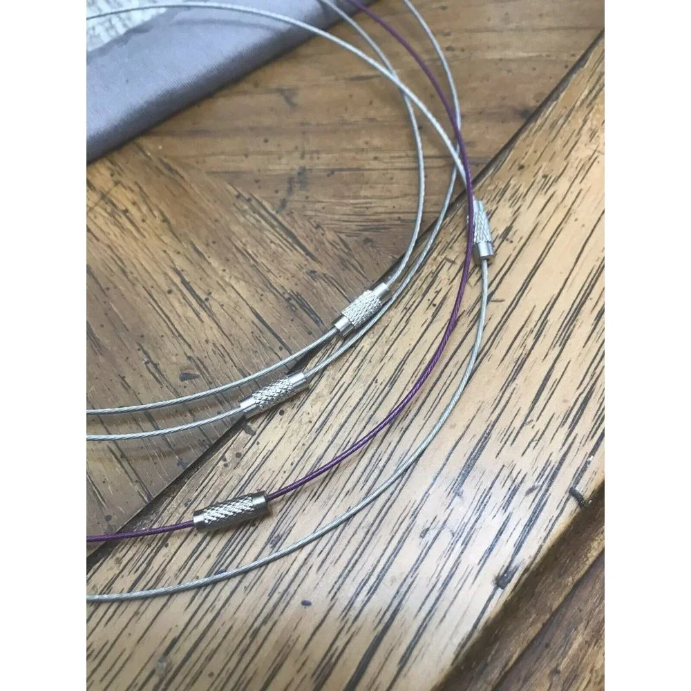 Unique Bundle Of 4 Wire Cuff Necklaces‎ Choker Beaded Cat Glass Silver-tone