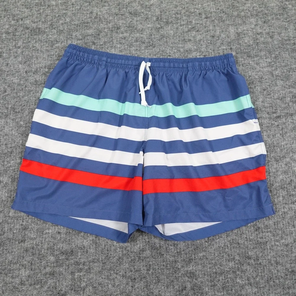 Chubbies Swim Trunks Mens 2XL‎ Blue Striped Stretch Volley Shorts 5.5