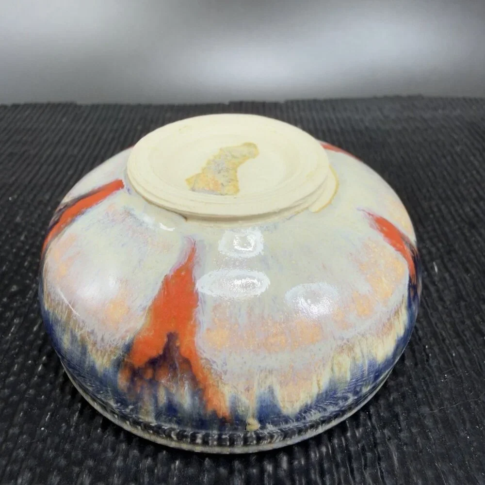 Hand Made Stoneware Pottery 3”across salt cellar