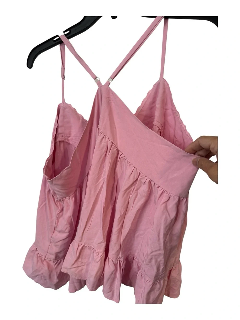 Wild Fable XXL Pink Lace Racerback Swing Cami Tank Top Boho Peplum Rayon