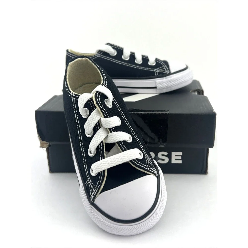 Converse Chuck Taylor All Star Infant Toddler Black Low Top Shoes US 6 NIB 7J235