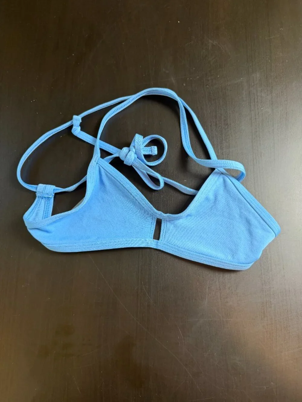 JOLYN Vent Bikini Top Swimsuit Swim Light Blue Lilac Size Small