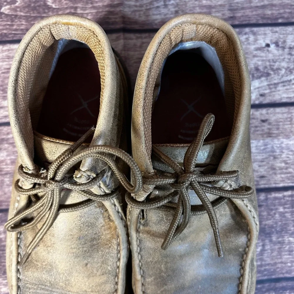 Twisted X Mens Driving Moc Chukka Boots Distressed Brown Leather WDM0001 8.5M