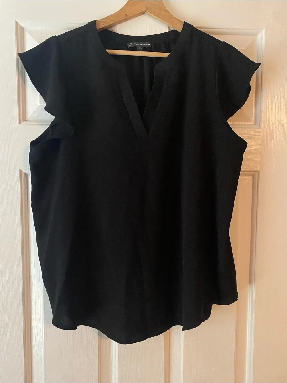 Adrianna Papell - Black V-Neck Women's Top - Size L