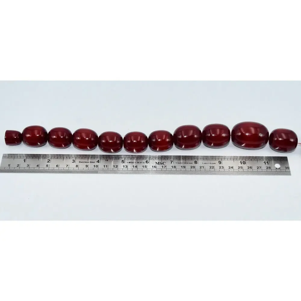 200g Bakelite Faturan Cherry Amber Rarity Sai Baba Beads Necklace