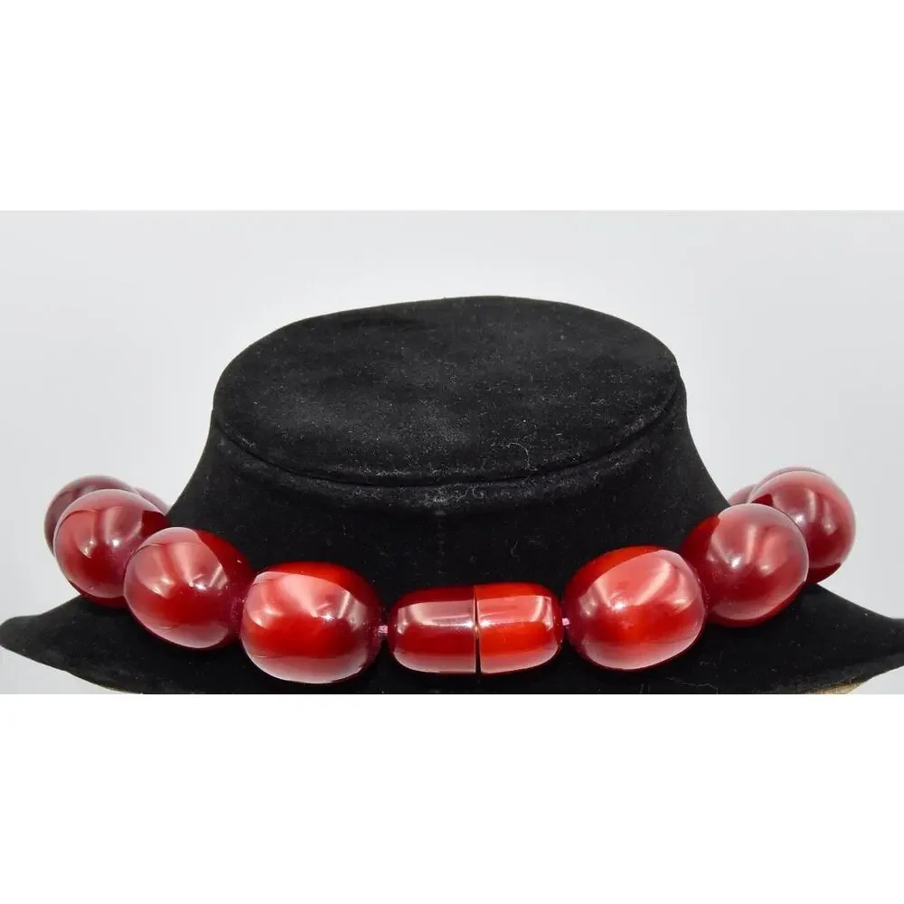 200g Bakelite Faturan Cherry Amber Rarity Sai Baba Beads Necklace