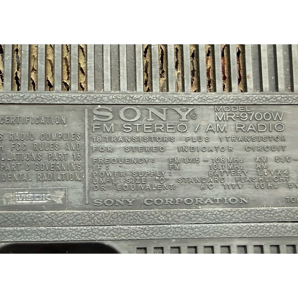 Vintage Sony MR-9700W Stereo AM/FM Portable Radio – Tested