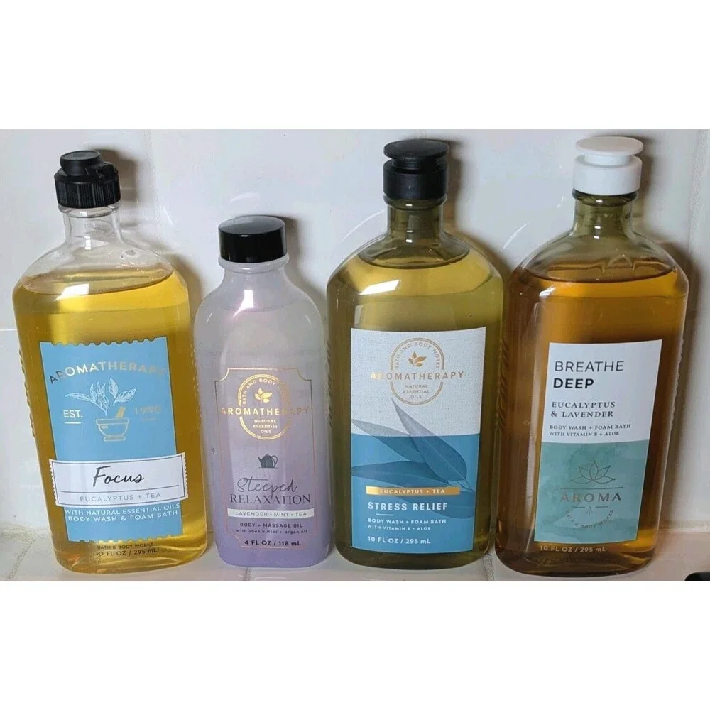 Bath & Body Works Aromatherapy Lot Focus Breathe Deep Stress Relief Massage Oil