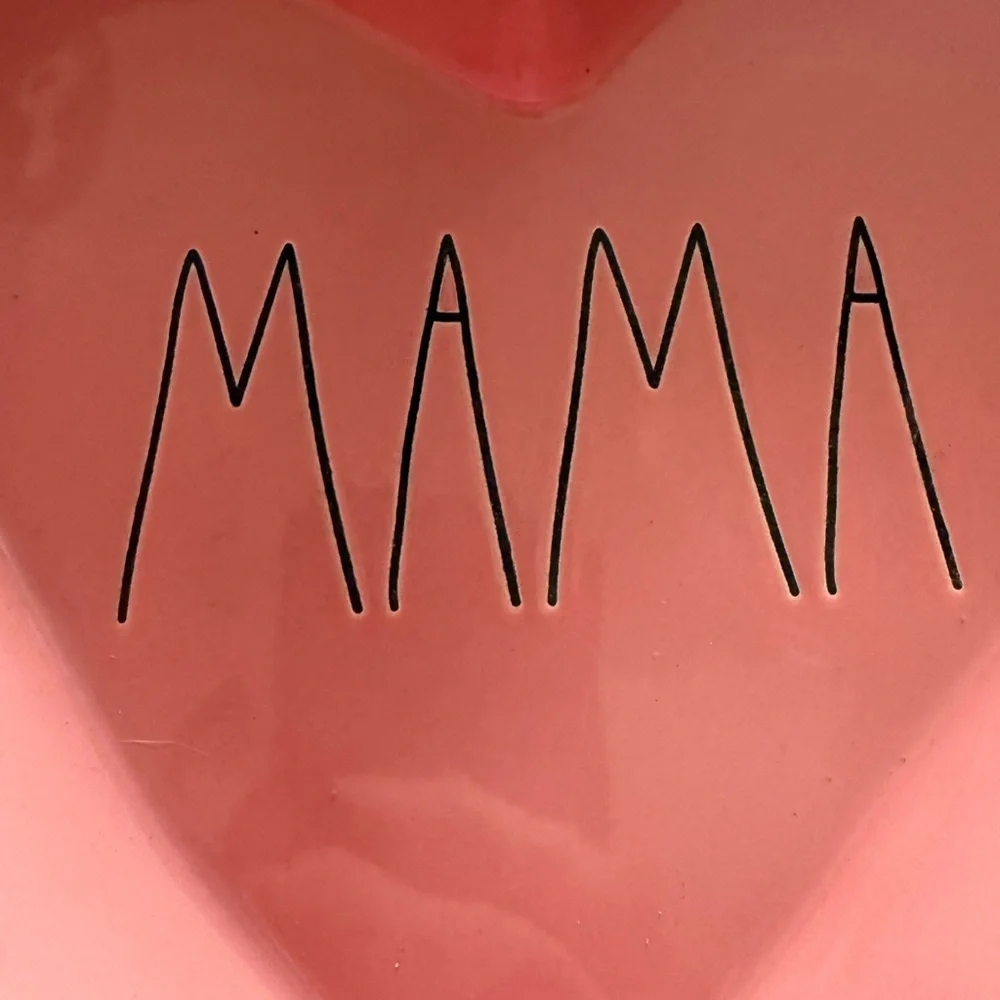Rae Dunn Artisan Collection “Mama” Heart Ceramic Pink Dish