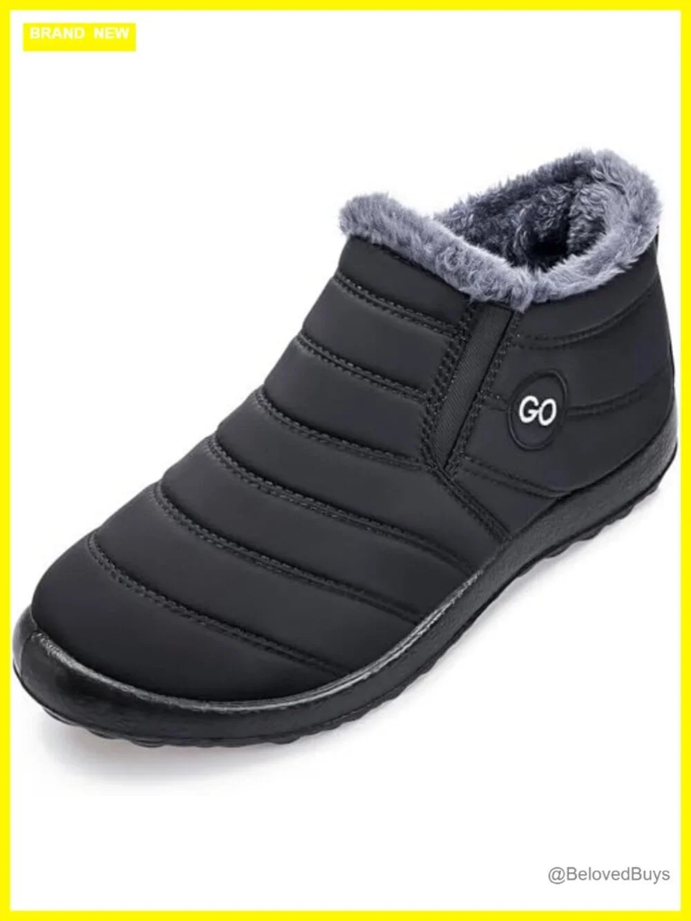 Women's Ankle Snow Boots Waterproof Faux Fur Lined Slip On