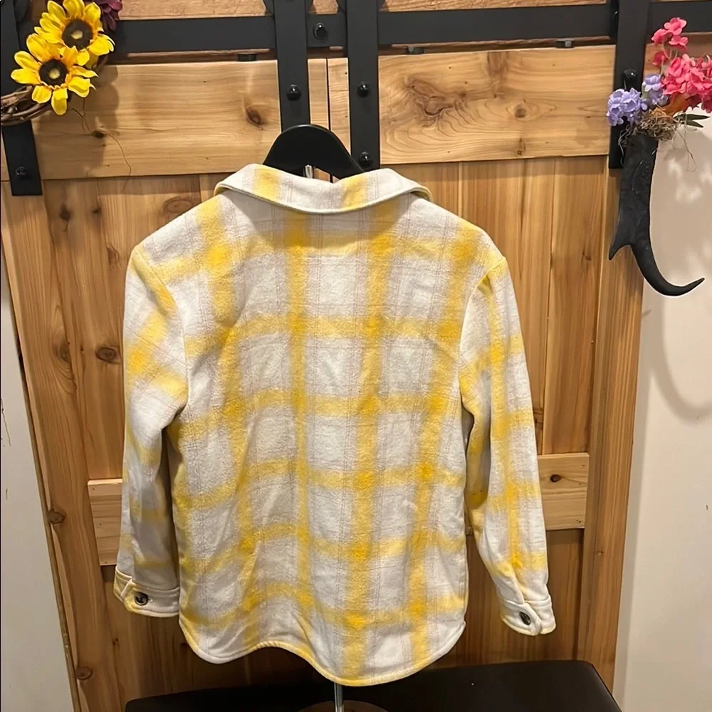 Old Navy Yellow and White Plaid Jacket