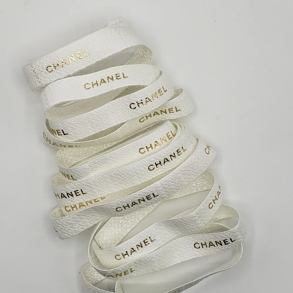 Chanel White Gold Ribbon 92 inches
