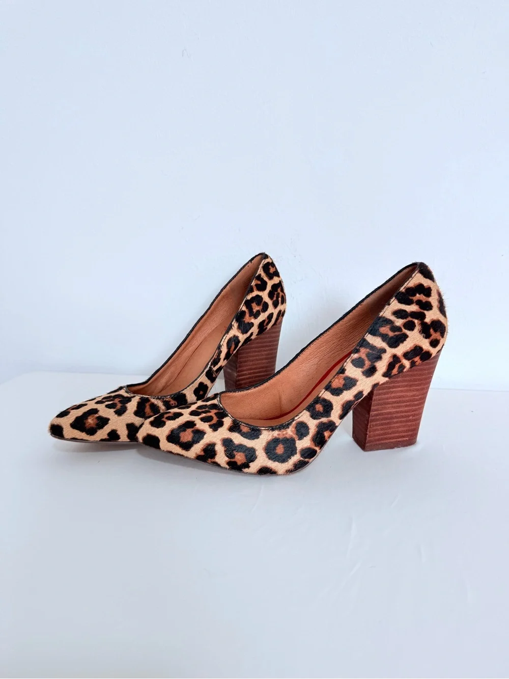 DSW Crown Vintage Leopard Print Block Heel Pumps - Tan Brown & Black