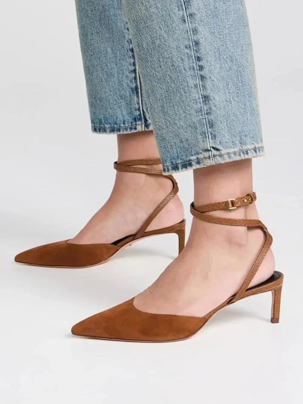 NIB Veronica Beard Colette Pointed-toe Ankle Strap Pump Size US 9M Caramel