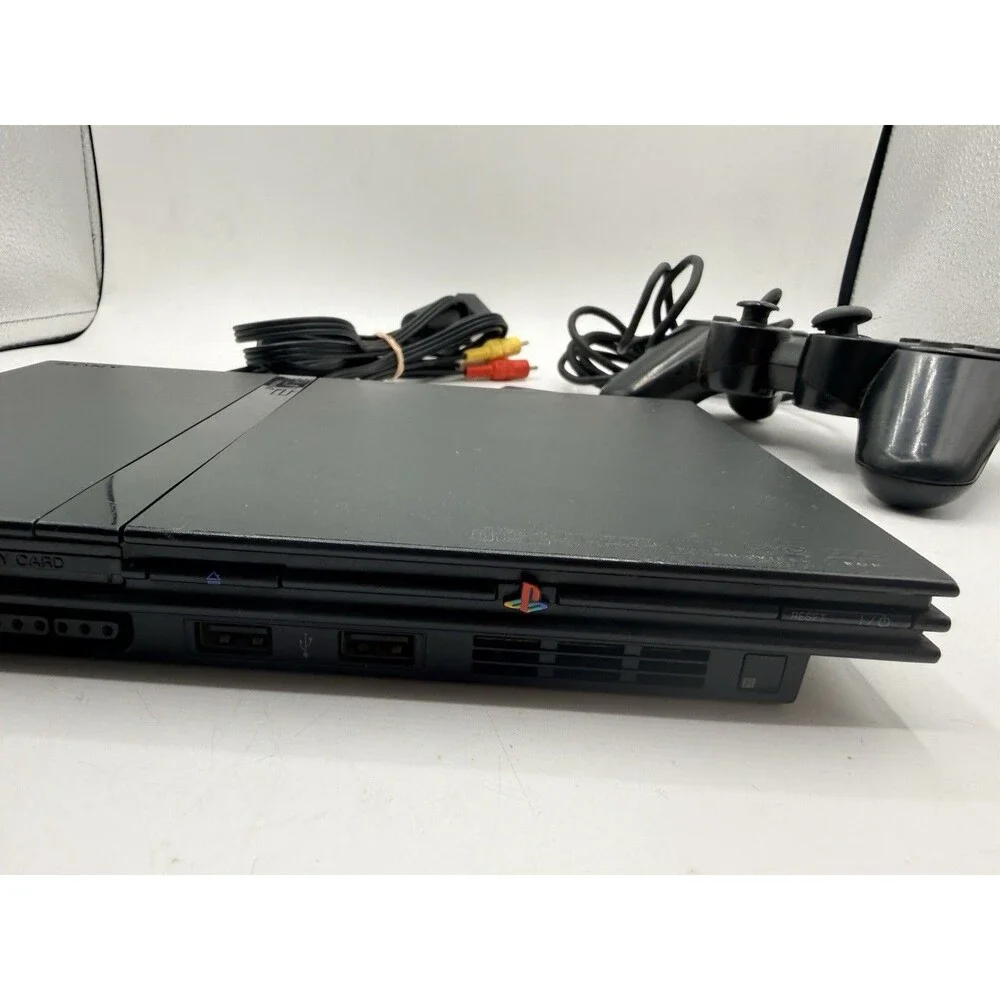 Sony PlayStation 2 PS2 Slim SCPH-75001 NEW LASER & RIBBON w/ Memory AV Cord +