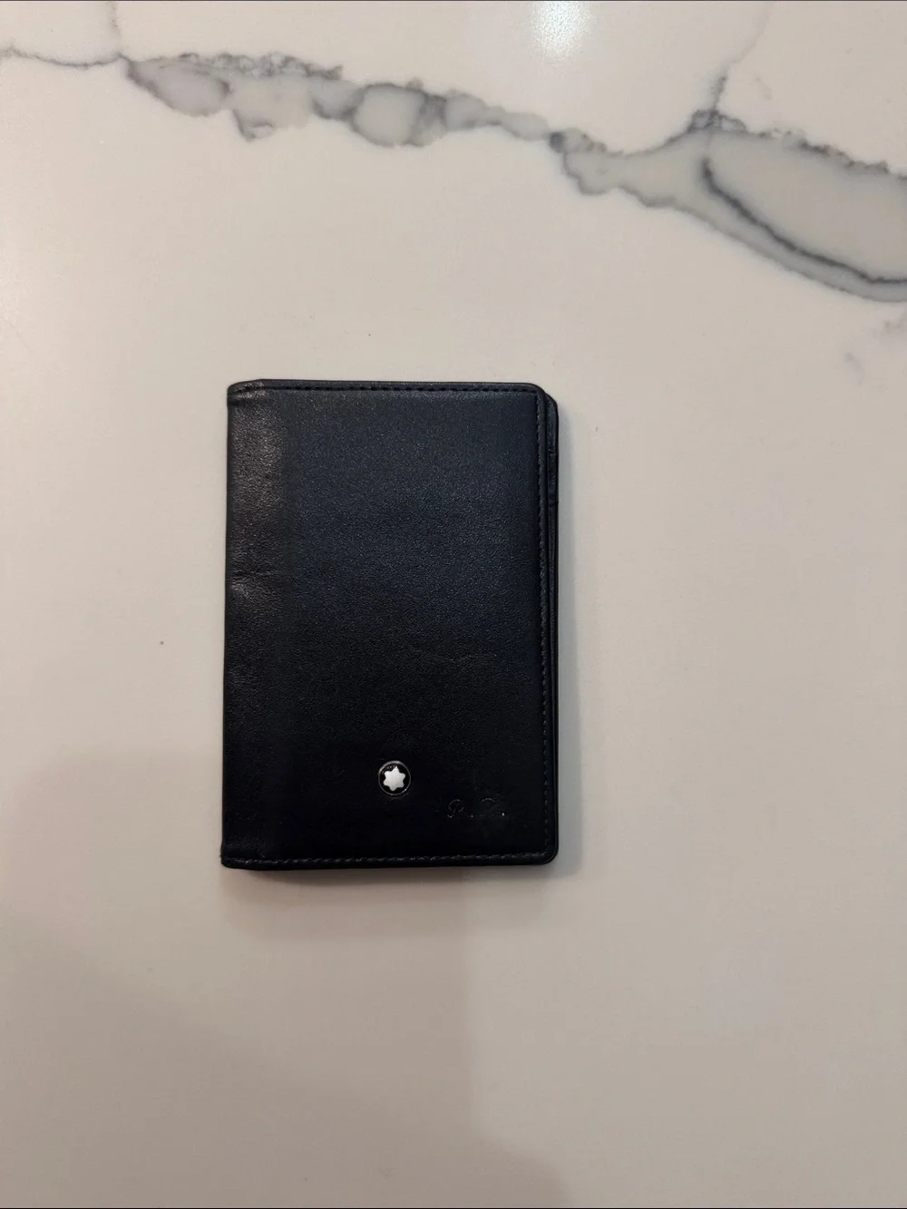 Montblanc Black Leather Card & Key Holder with Emblem