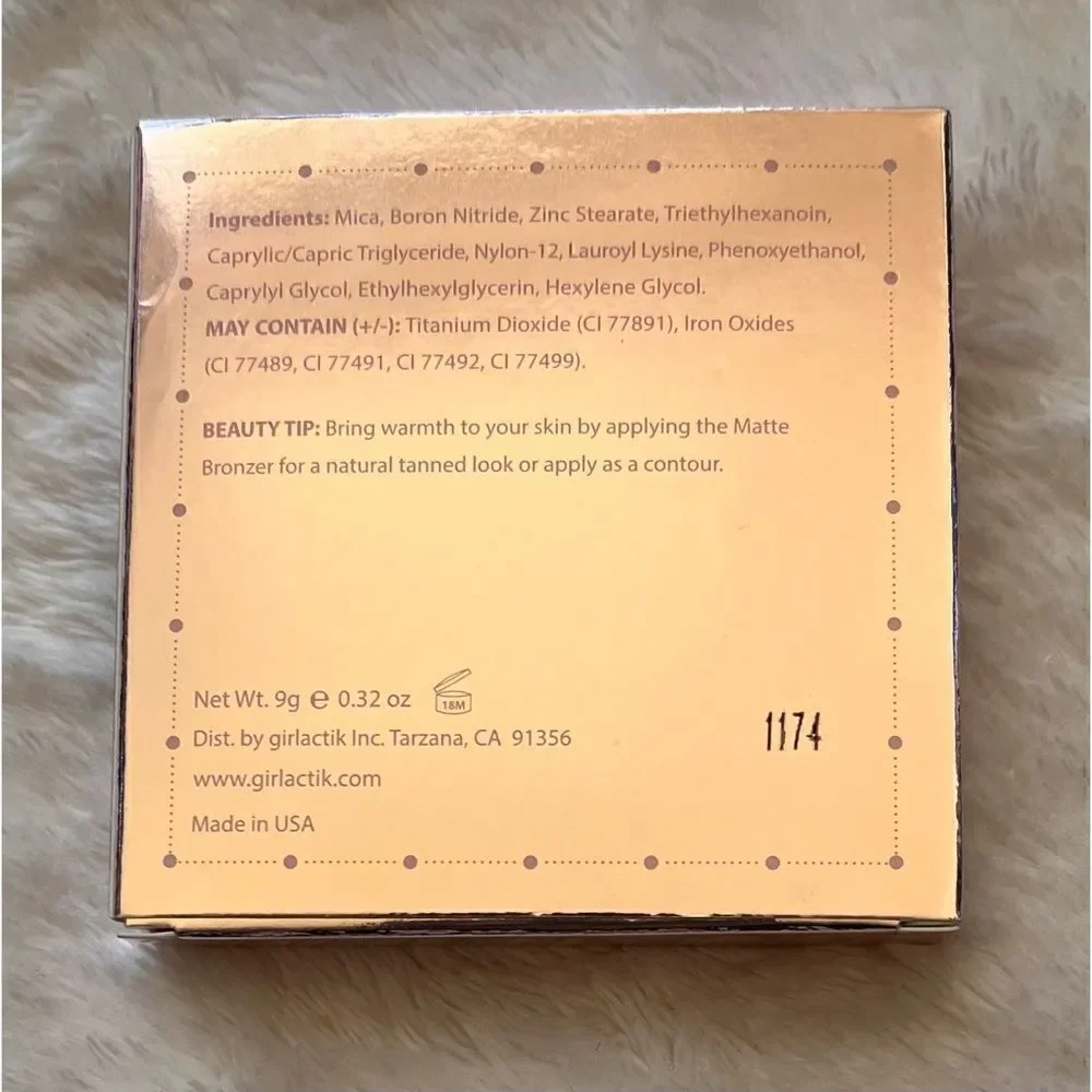 NIB GIRLACTIK Matte Bronzer in Cabo