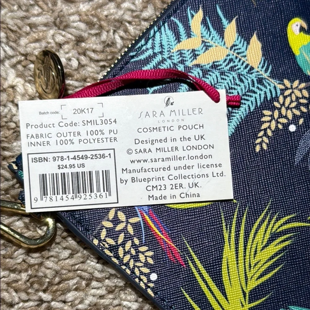 Sara Miller Clutch Cosmetic Pouch Tropical Parrot