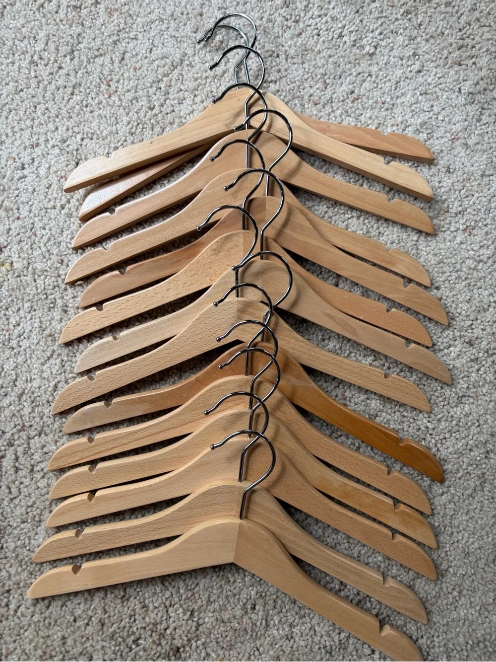 14  kids wooden hangers 12.5
