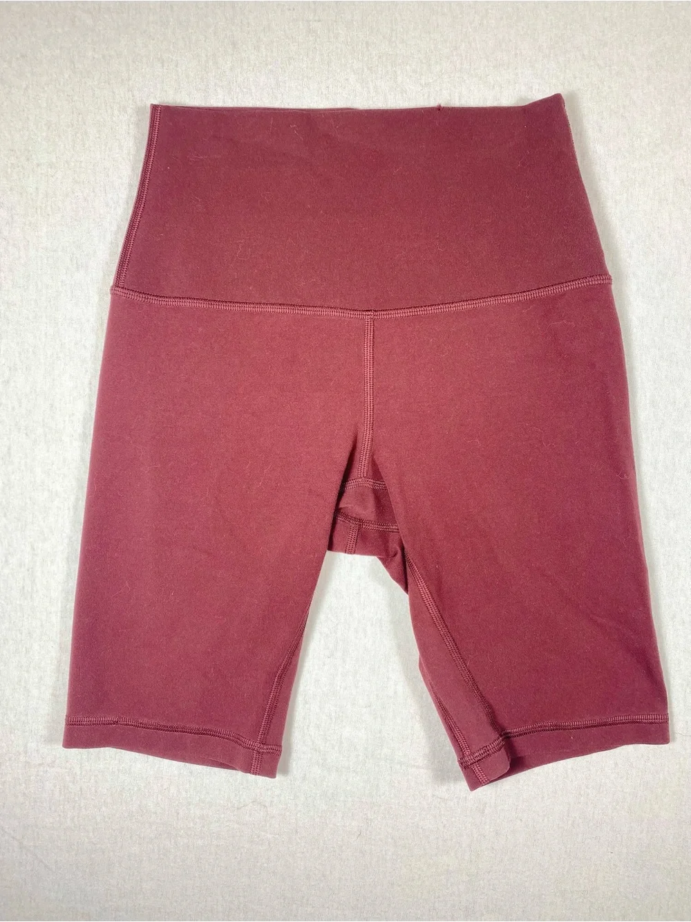 lululemon Women's Burgundy High Rise Biker Shorts Knit Stretch 8