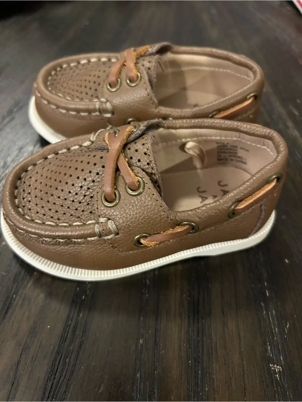 Janie and Jack Brown Boat Shoes