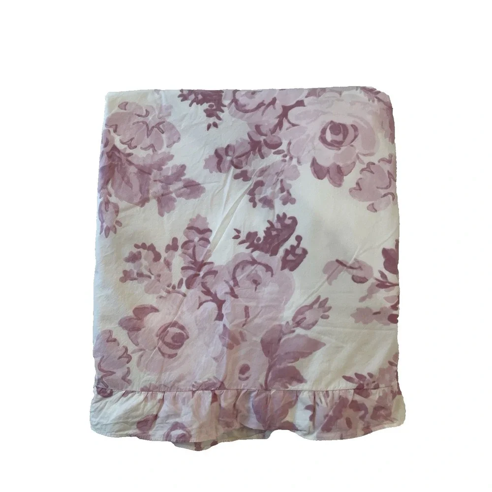 Pottery Barn LoveShackFancy Damask Ruffle Duvet Cover Pink/Ivory  Twin/Twin XL