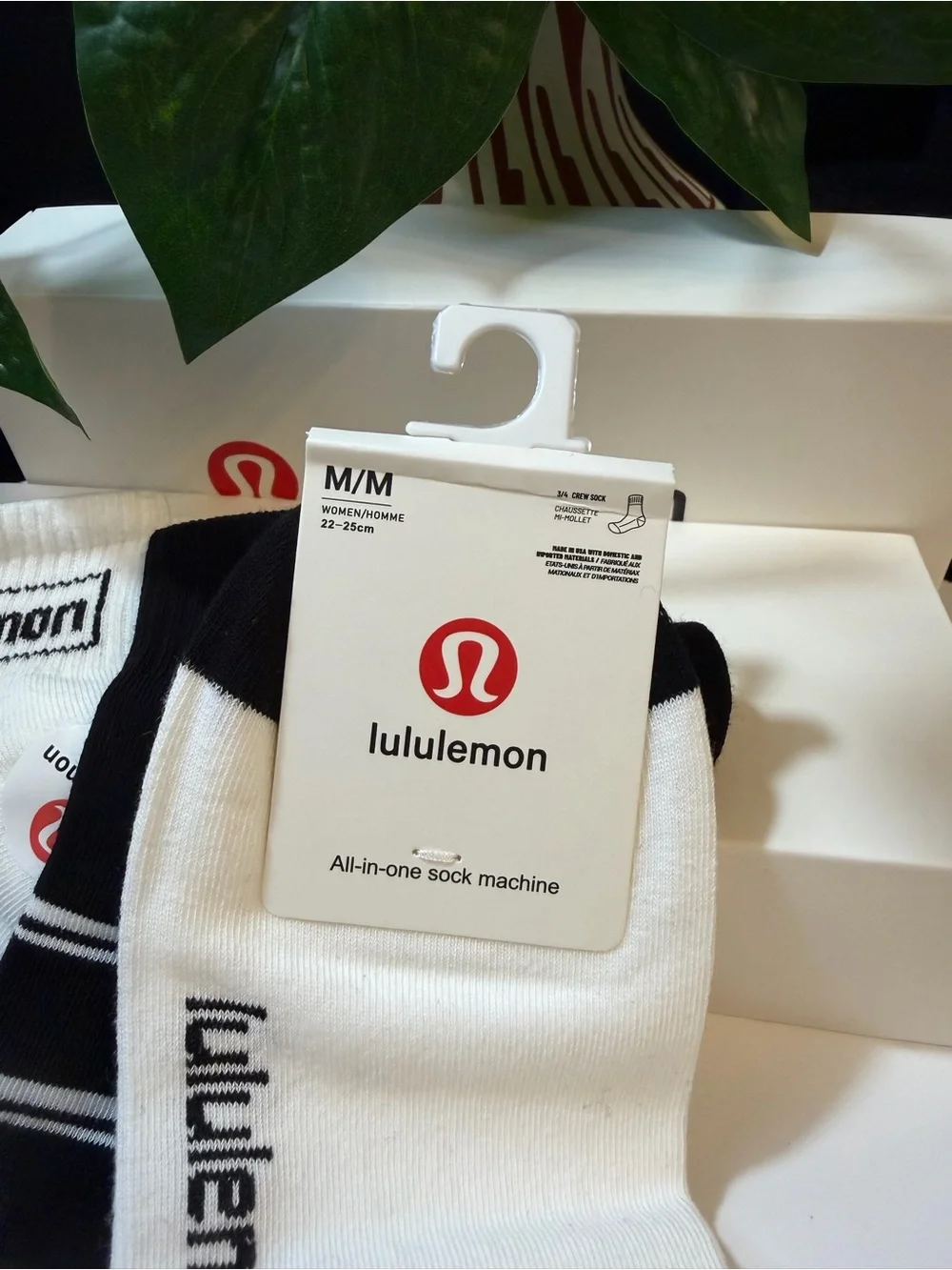LULULEMON athletica Black & White Athletic ankle Sock Set of 3