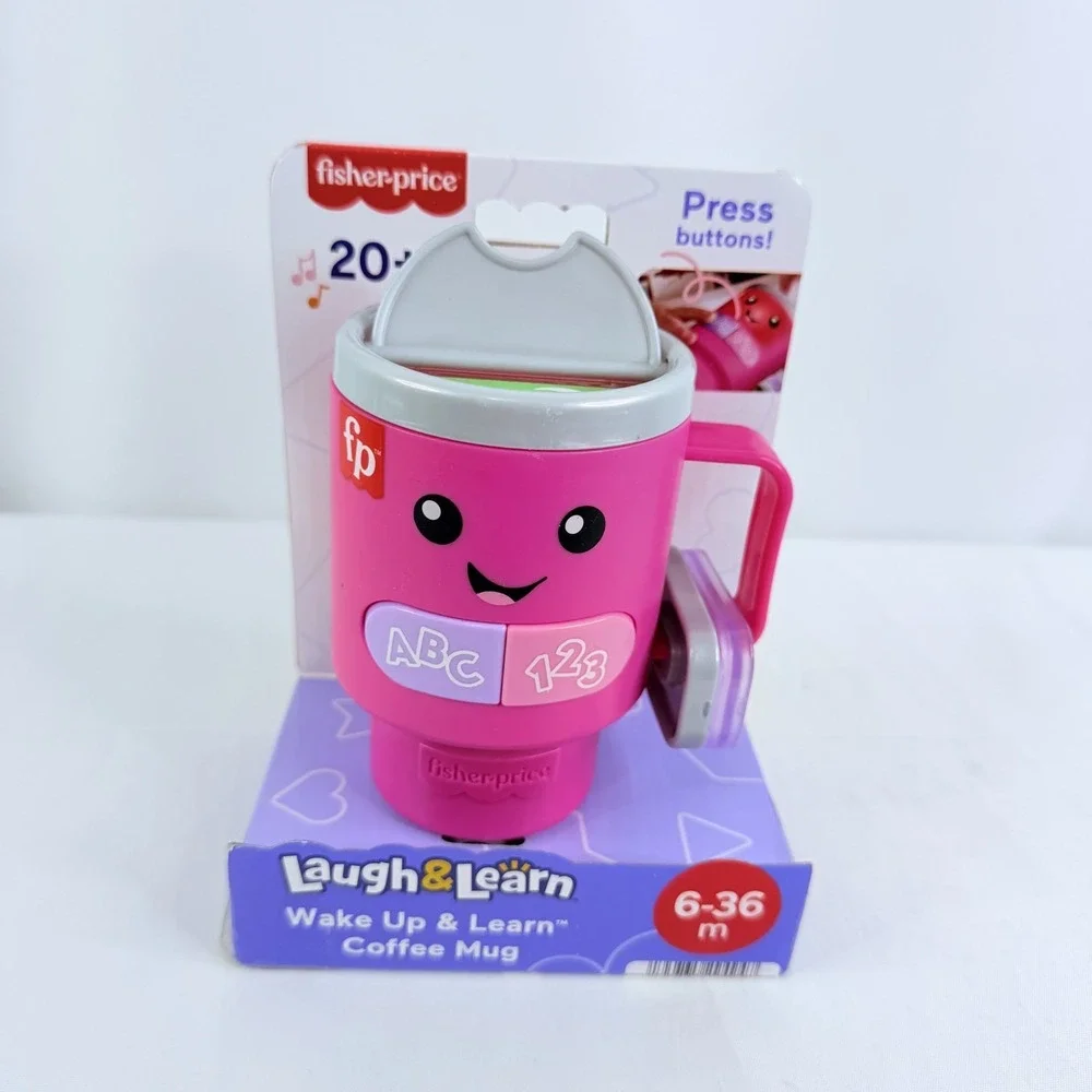 Fisher-Price Wake Up & Learn Pink Coffee Mug Baby Toy Lights‎ Music ABC 123