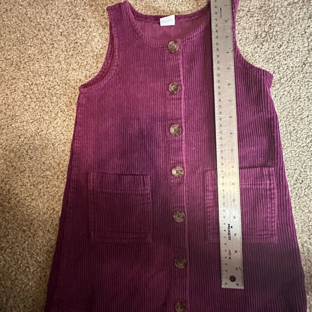 Gap Kids Girls Jumper SZ 4T 4 years PLUM CORDUROY front buttons & pockets