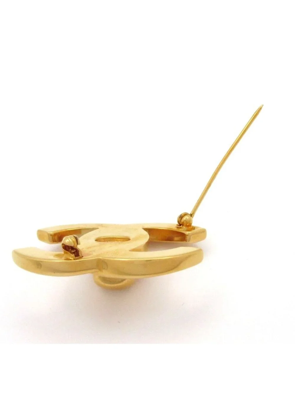 Chanel Brooch CC Logo Gold Turnlock