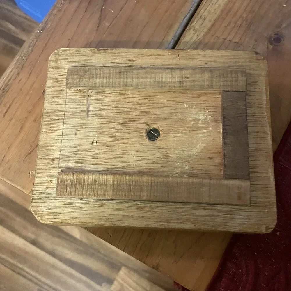 Vintage Wood Cookie Rectangle Canister with Lid Made In USA 9