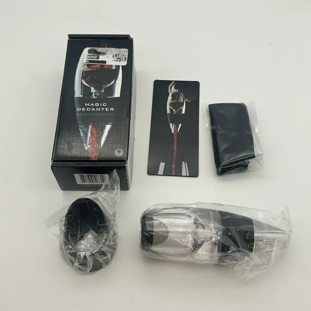Magic Decanter Essential Wine Aerator Pourer Set New Open Box