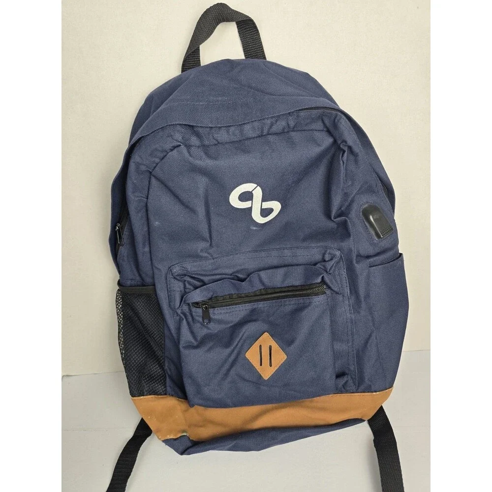 Navy Blue Backpack School Travel Laptop Book Bag Everyday Casual Unisex Backpack