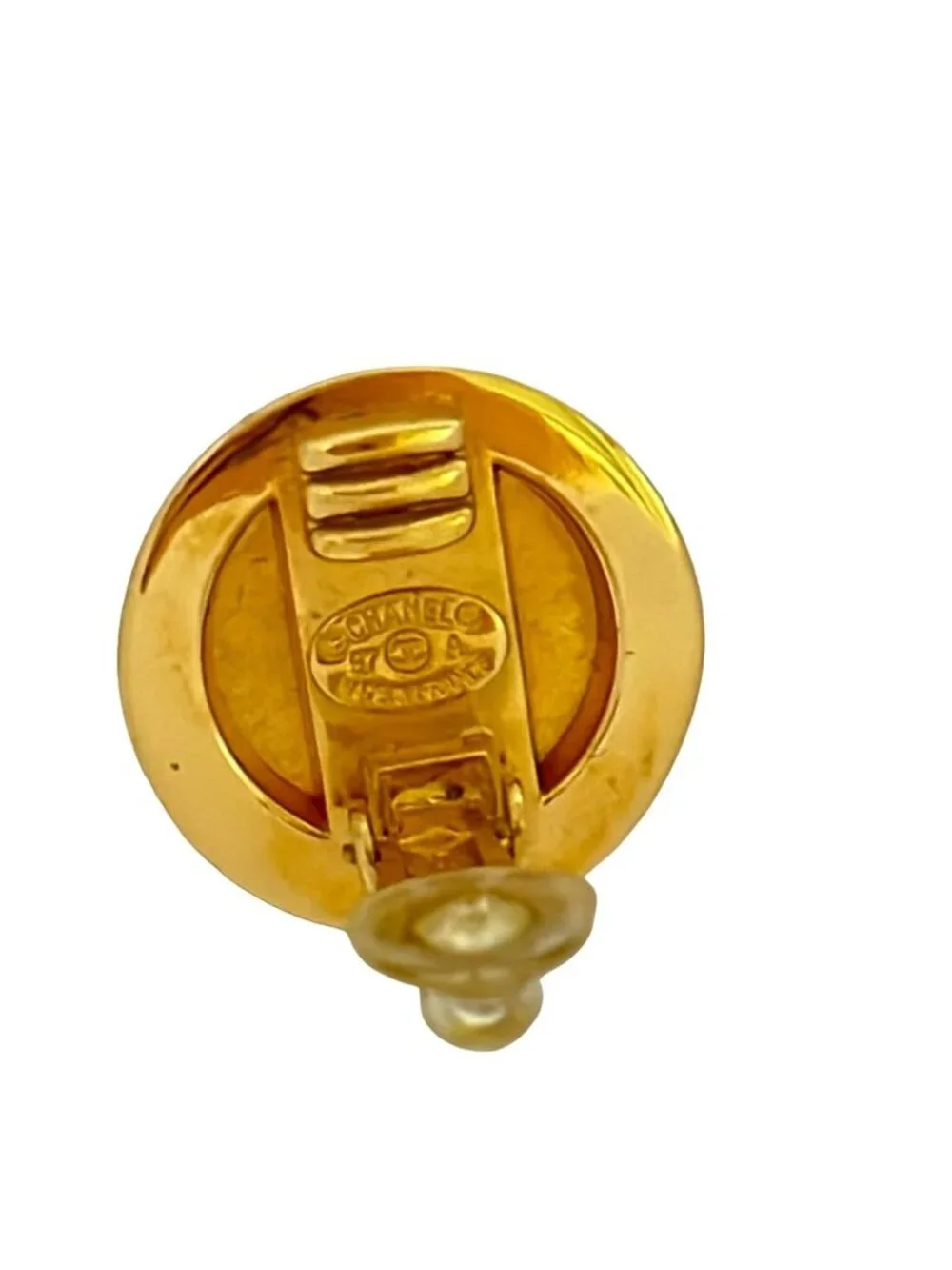 Chanel Earrings Gold Clear