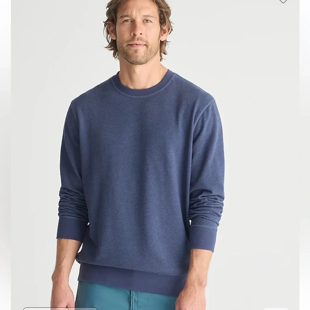 J crew Long-sleeve textured sweater-tee   Darkest Indigo Single D