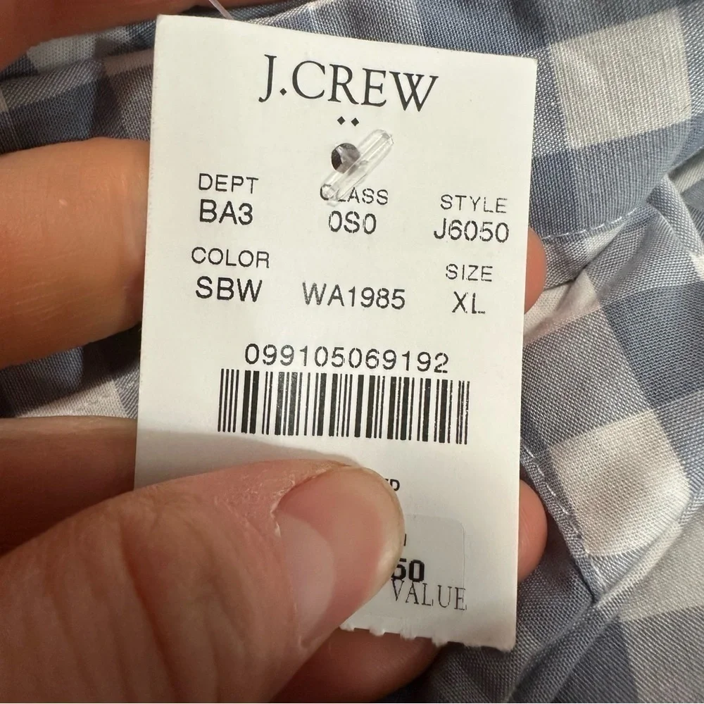 J crew stone blue white Slim flex casual shirt