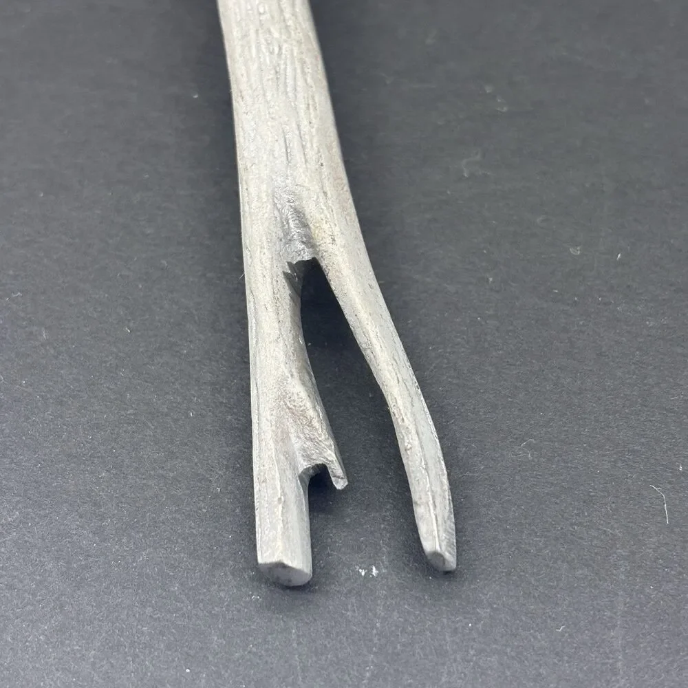 Vintage Aluminum Grey‎ Tree Branch Twigs Serving Set Salad Mixing Spoons