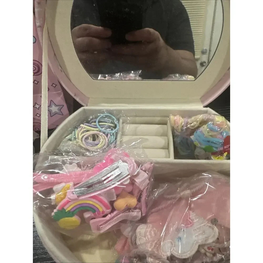 Unicorn Box Hair Accessories Set Hair Ties, Clips &Bow
