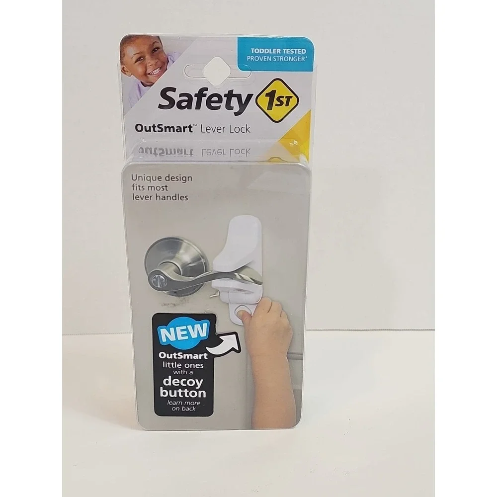 Safety 1st Brand OutSmart Child Proof White‎ Door Lever Lock W/Decoy Button