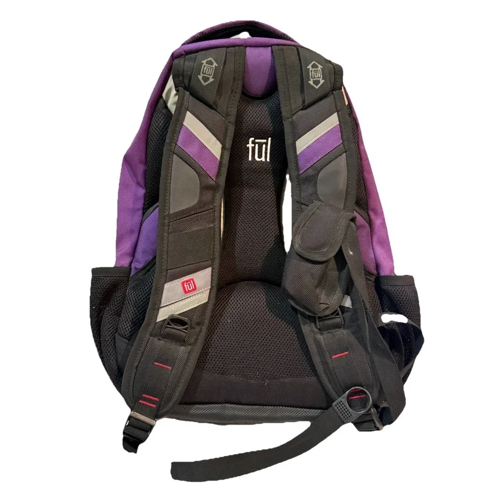 Ful unisex multi-pocket hiking casual laptop backpack book bag gray‎ Purple