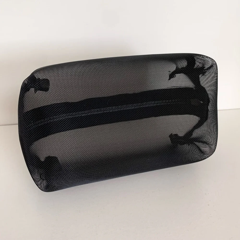 Lancôme black mesh cube zippy pouch