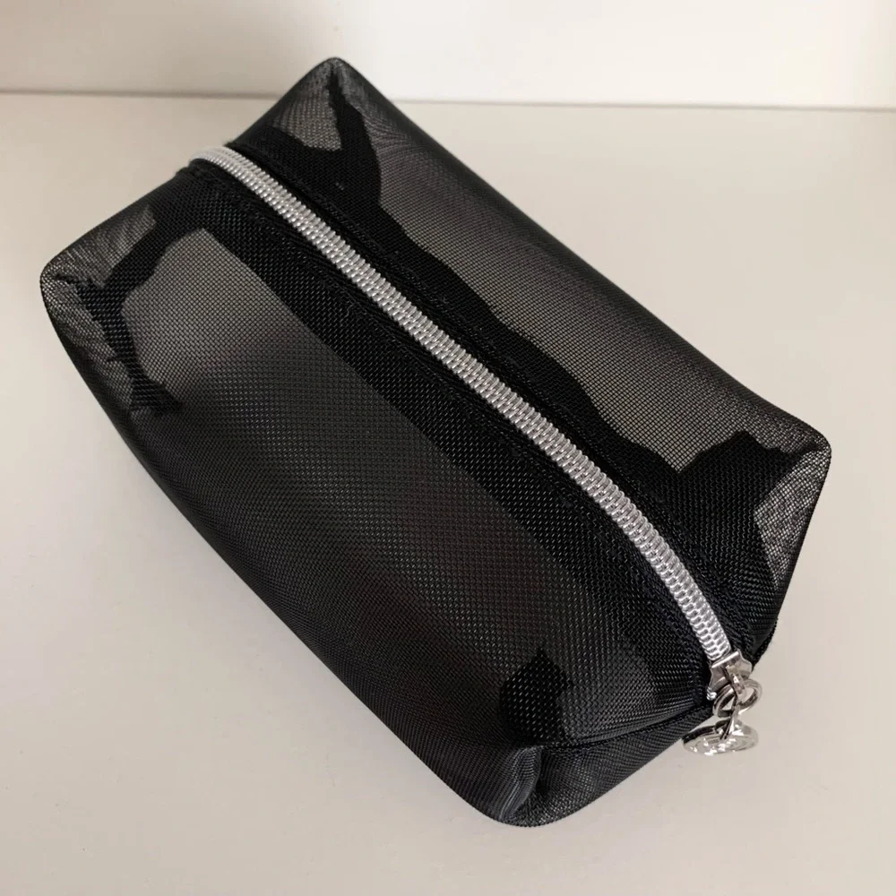 Lancôme black mesh cube zippy pouch