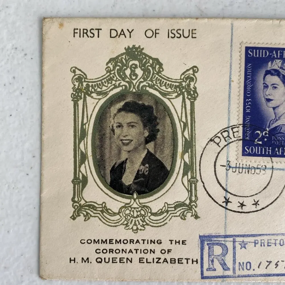 1953 Coronation of Queen Elizabeth First Day Of Issue 2c Stamp Card South Africa