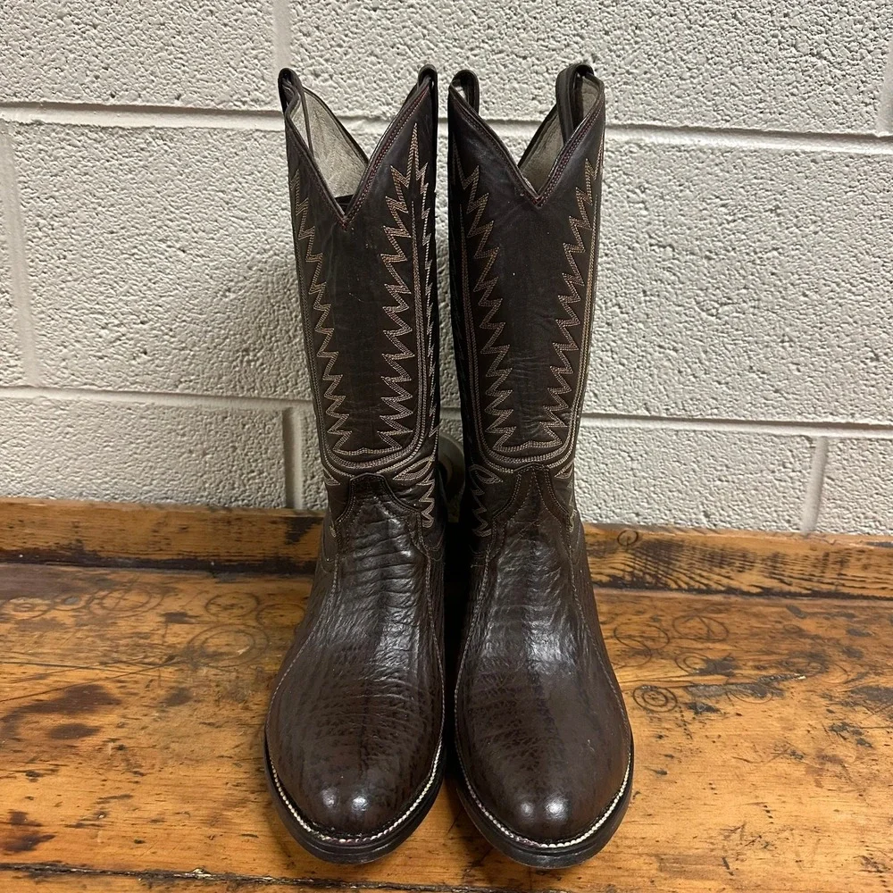 New Cowtown‎ Boots Handmade Western Boots Mens Size 10.5D Brown Leather