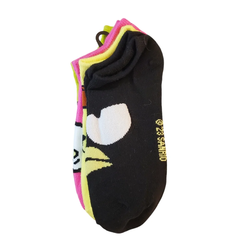 Hello Kitty Women's No Show Socks 5‎ Pairs Assorted Neon Colors New