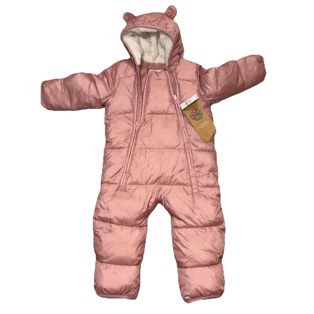 NWT Gap-Baby Recycled Heavy Weight‎ Puffer One-Piece 18-24 Mo Pink Girls Winter
