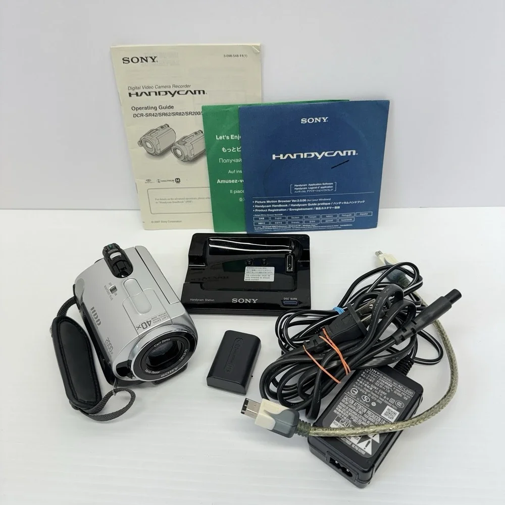 Sony Handycam DCR-SR42 Camcorder 30GB HDD 40x Opt Zoom- Charging Dock And Extras