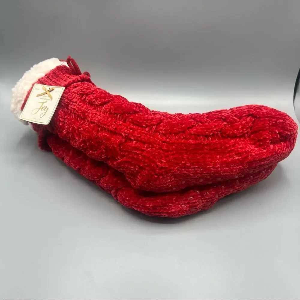 Women’s Chenille Slipper Socks Cozy Cabin Warm Winter Soft Comfy Fleece Non Slip