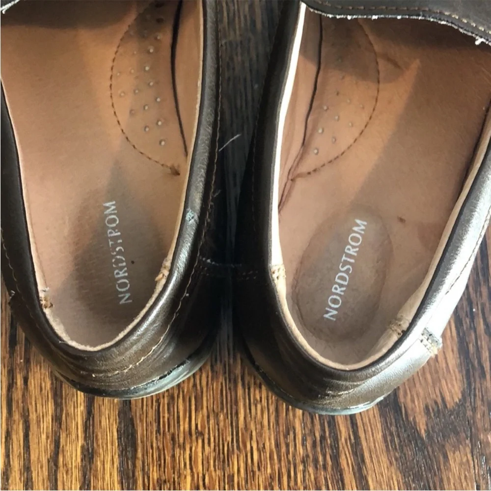 Nordstrom Kid’s Brown Leather Slip-On Dress Shoe Loafers 4M