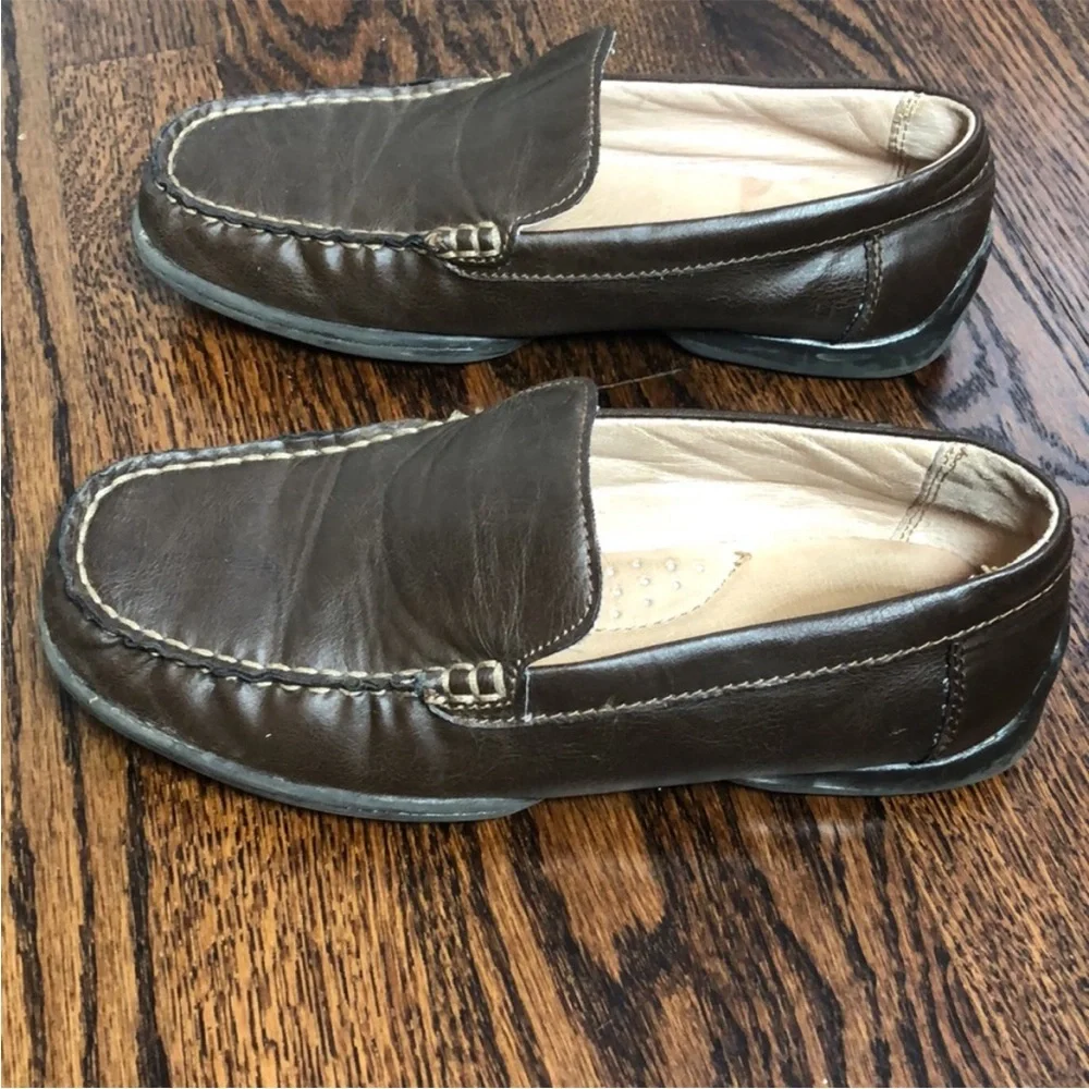 Nordstrom Kid’s Brown Leather Slip-On Dress Shoe Loafers 4M